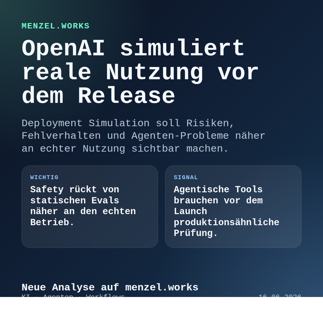 Instagram-Grafik zum ki-erz.de-Beitrag über OpenAIs Deployment Simulation